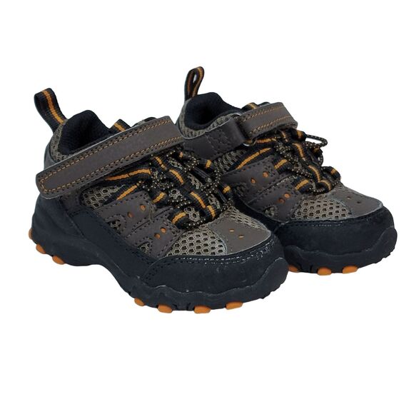 Rugged Outback Hiking Boots Boys Sz 5 Brett Brown Orange‎ Outdoor Sneakers Shoes - Picture 1 of 7